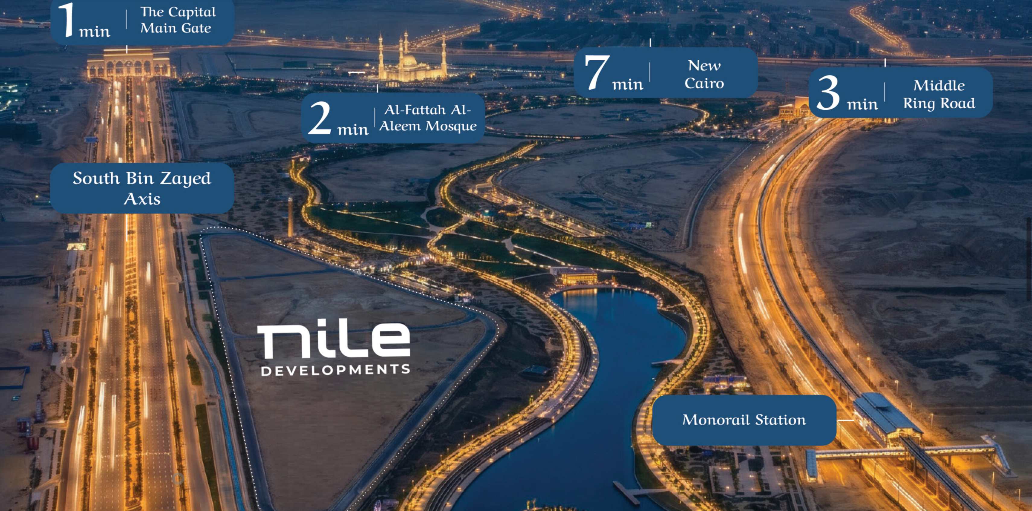 خريطة موقع River District في العاصمة الإدارية الجديدة